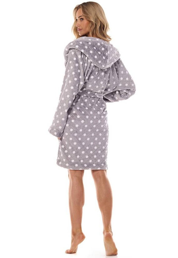 2405 Dots Szlafrok damski L&L grafitowy