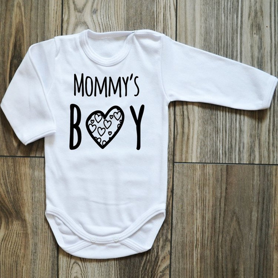 Body długi rękaw "Mommy’s BOY" Moocha czarne