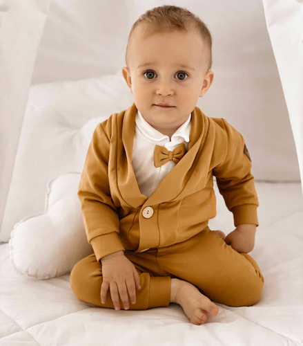 Komplet 5-częściowy nadruk 169404 "Mix" Nicol - musztardowy