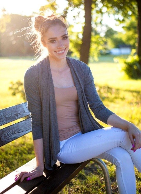 501 Kardigan Sweterek Damski MIRACLE  - szary melanż 