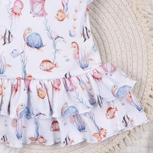 ABN-5486 Underwater World Sukienka niemowlęca Nini – bawełna organiczna, lekka i miękka