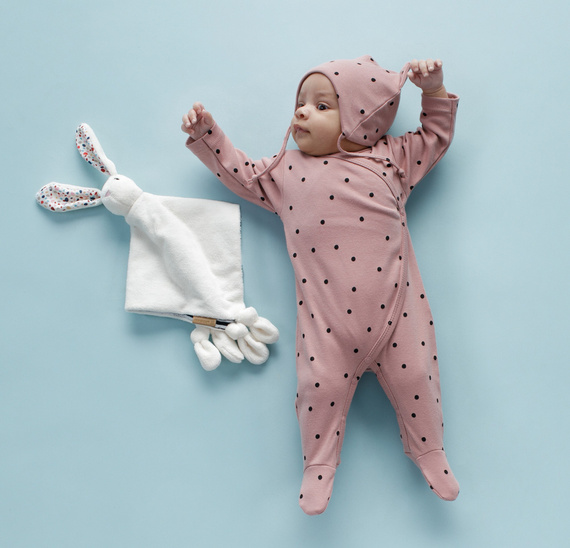 Tres Bien Pinokio Pajac niemowlęcy - róż groszki