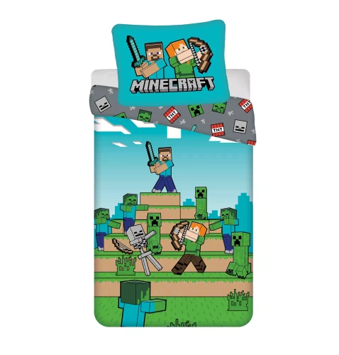 Minecraft „We Got This” Pościel bawełniana Jerry Fabrics – 140x200 cm, 100% bawełna, dwustronna
