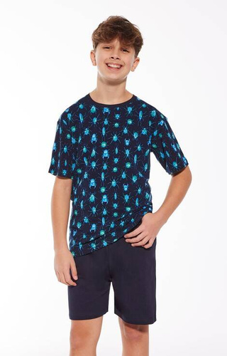 335/114 Beetles Piżama chłopięca Cornette granatowy