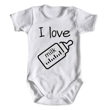 "I love milk" Moocha body krótki rękaw biały