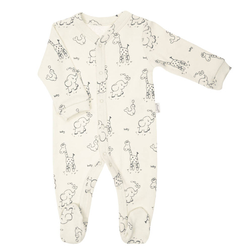 4800 02 Komplet wyprawkowy 4-częściowy nadruk "Animals" Nicol - ecru