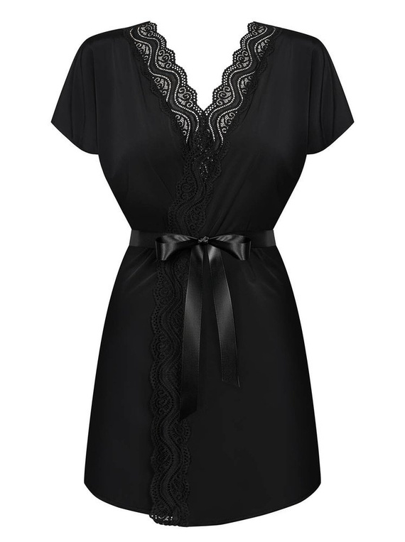 Diyosa Szlafrok Damski Peniuar Obsessive czarny