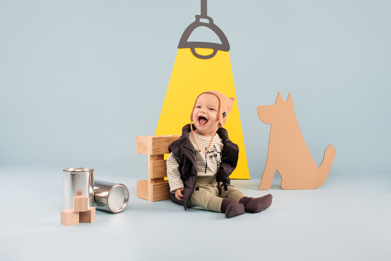 Olivier Pinokio Czapka niemowlęca wiązana - beż