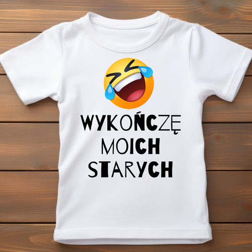 "Wykończę moich starych" Moocha Koszulka dziecięca biały