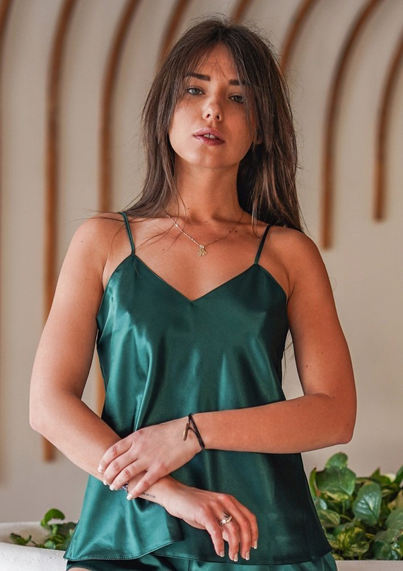 Karen Satynowy top damski DKaren - czerwony