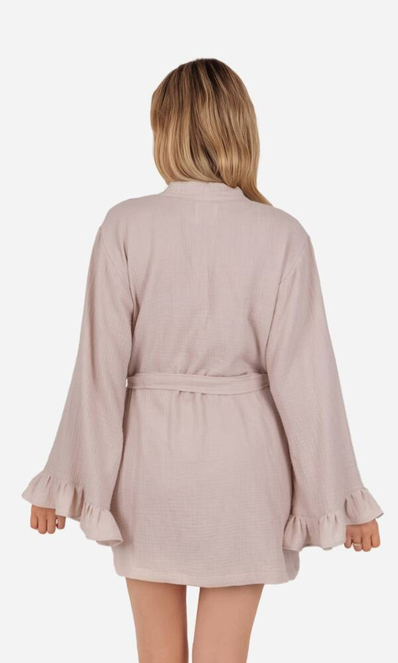 Mela Szlafrok damski muślinowy ByShelly - beżowy