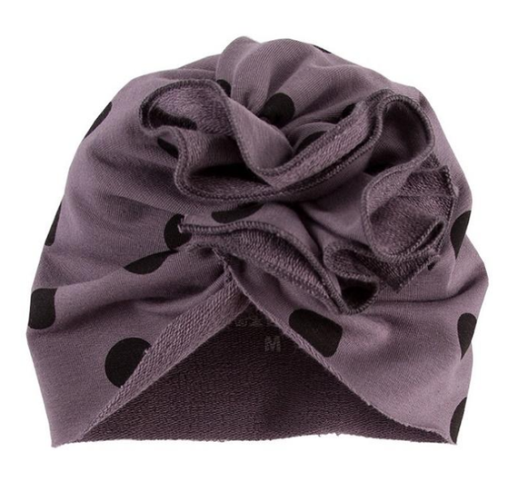 Swan Ewa Klucze Czapka Turban dla dziewczynki - druk grafit 