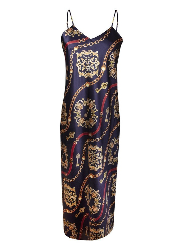 Halka satynowa długa koszulka damska DKaren - DK-HI 14