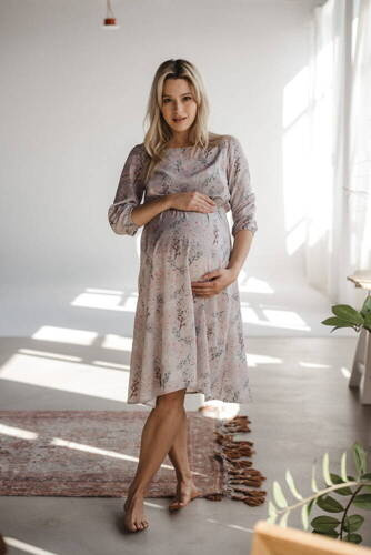 Lovely Dress Midi Milk&Love sukienka ciążowa i do karmienia grafitowy