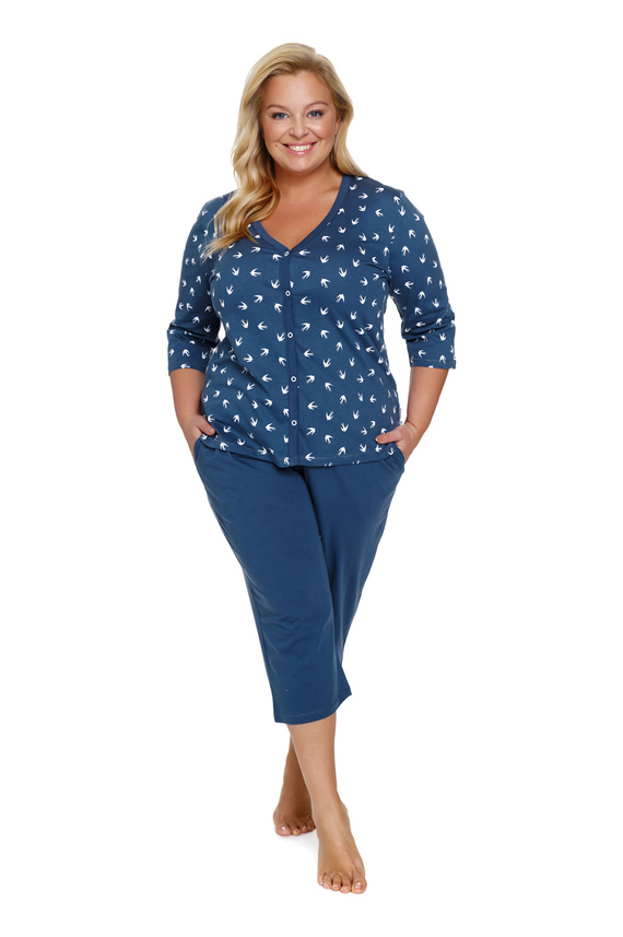 7265 Piżama Damska Plus Size Doctor Nap - deep blue