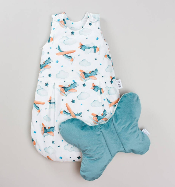 LUL-0037 Samoloty Śpiworek niemowlęcy z poduszką Luli Lu