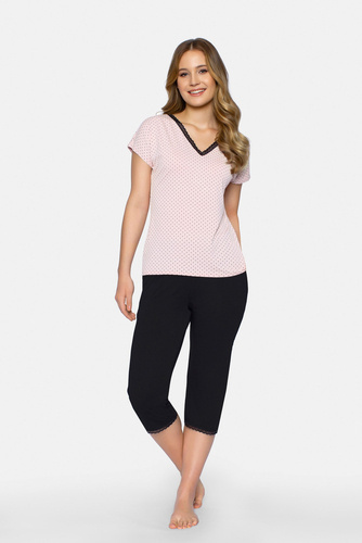 Cleo Piżama Damska 3/4 Babella - różowy