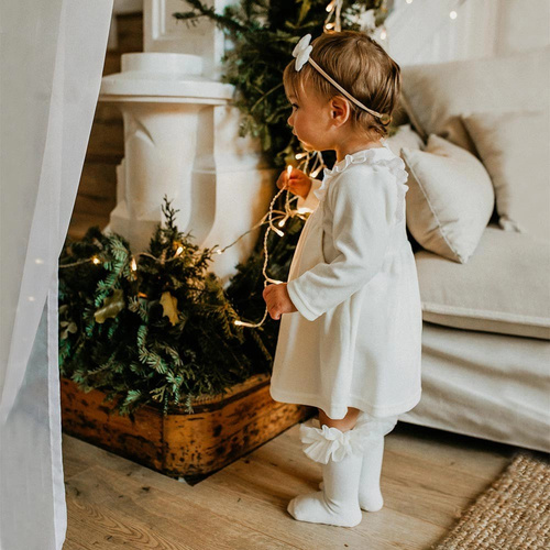Ceremony Eevi Sukienka z falbanką -ecru