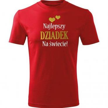 "Najlepszy DZIADEK NA ŚWIECIE – złoty nadruk" Moocha koszulka męska czerwony