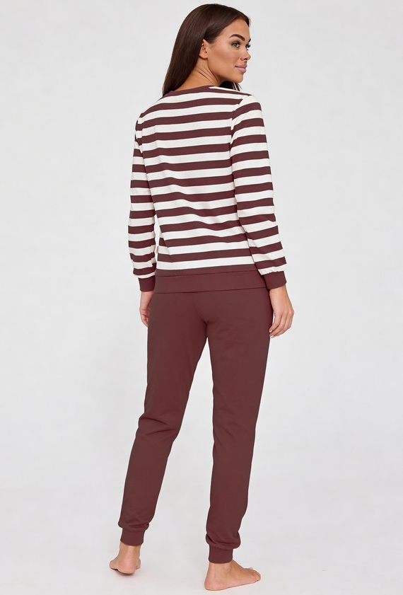Piżama damska Cornette Molly 635/475 czekoladowa 100% bawełna – komfort