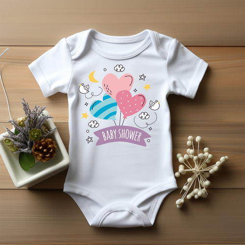 "BABY SHOWER – prezent z okazji narodzin dziecka" Moocha Body krótki rękaw biały
