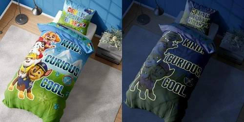 PP 16 DC Fluo Detexpol Pościel bawełniana świecąca w ciemności Psi Patrol