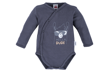 "Hello Dude" Makoma Body baby z długim rękawem grafitowy