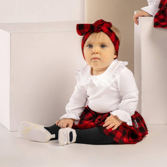 Spódniczka 163578 "Magia Świąt" Nicol - kratka: czarny, czerwony