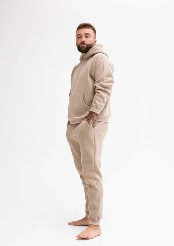 DK-K-B14 Komplet dresowy męski Dkaren - cappuccino