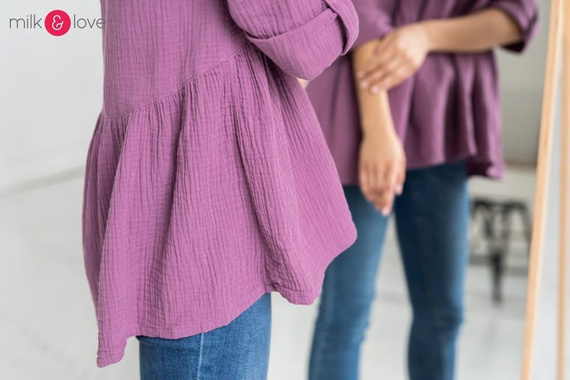 Mother Nature Milk&Love Tunika do karmienia wrzosowy