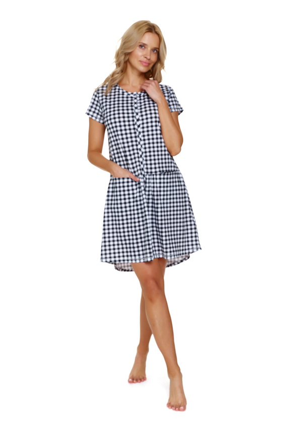 Koszula Nocna 9444 Doctor Nap - black check