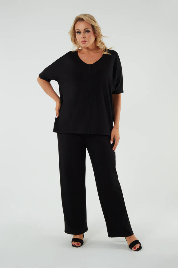 Soler Bluzka z krótkim rękawem Italian Fashion - czarny