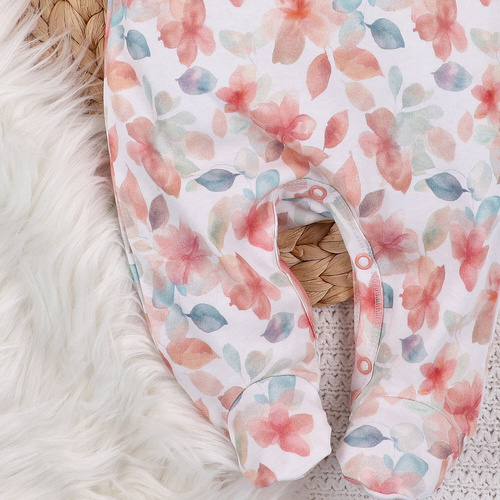 ABN-5420 Kolorowe kwiatki Śpiochy z bawełny organicznej Nini druk