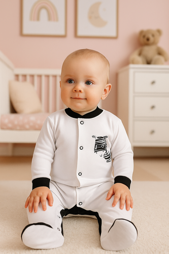 "Zebra" Terjan Pajac bawełniany - biały