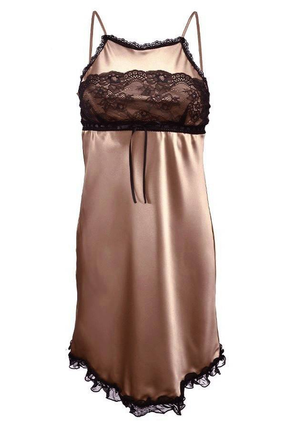 Kasandra Halka satynowa koszulka damska DKaren - jasny brąz