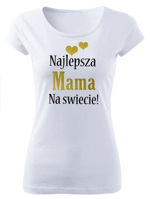 "Najlepsza mama na świecie" Moocha koszulka damska biały
