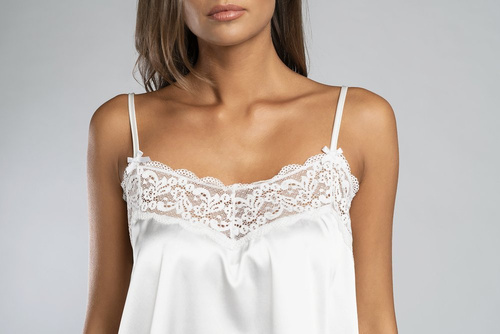 Dotyk Piżama Damska wąskie ramiączko, krótkie spodenki Italian Fashion - ecru