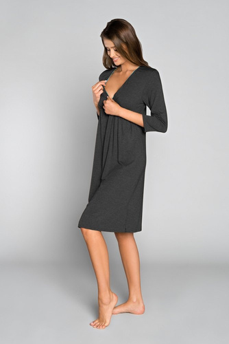 Sonata ciążowa i do karmienia 3/4 rękaw Italia Fashion - ciemny melanż/łosoś