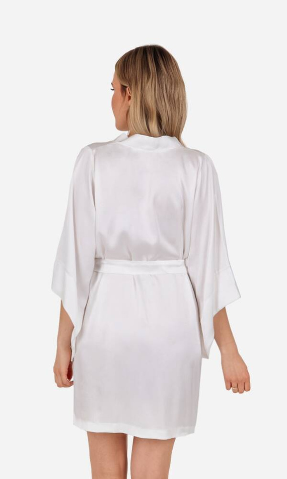 Ofelie Szlafrok damski satynowy ByShelly - ecru