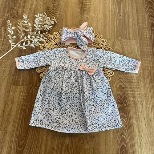 SK11235 Łączka Mamatti Sukienka z długim rękawem