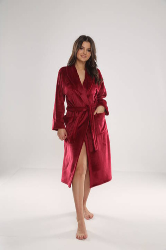 628 Abigail Długi Szlafrok damski Forex - bordo