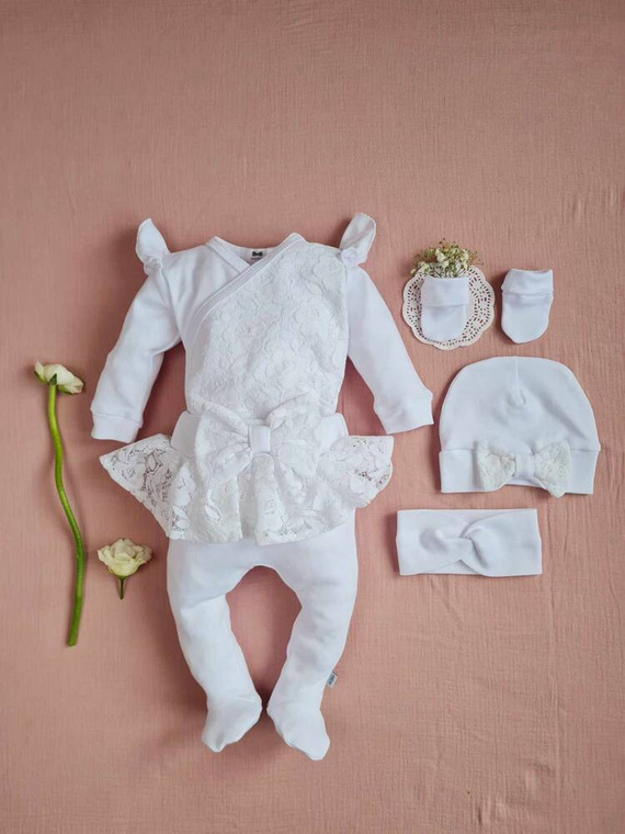 0719WB Princess Komplet niemowlęcy Marija - biały