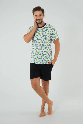 Picos Piżama Męska Italian Fashion - druk/czarny