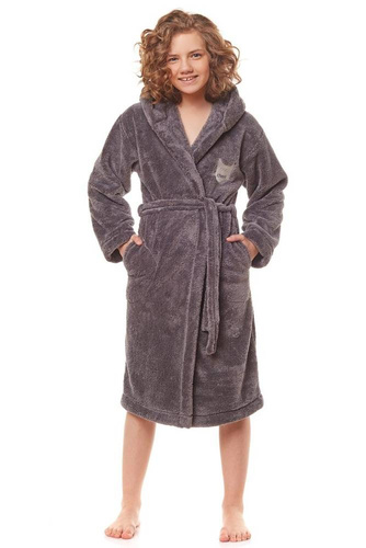 Lota L&L Szlafrok dziecięcy z uszkami - melange