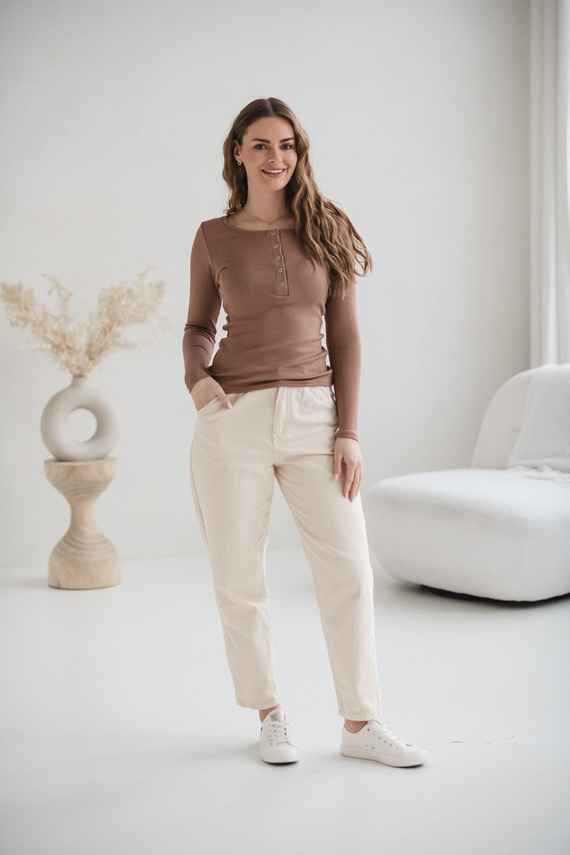 Bluzka ciążowa i do karmienia Tummy Milk&Love wiskoza toffi