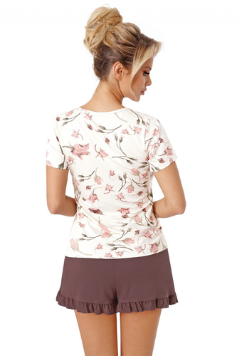 Amaris Short Piżama damska Donna - ecru - brązowy 
