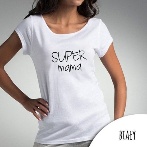 Bluzka damska  "Super mama" Moocha biały
