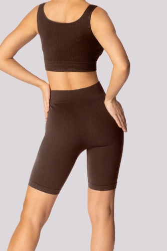 Ribbed spodenki bikery damskie prążek Mona caffe
