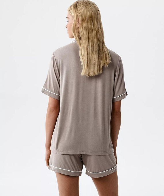 Piżama damska Atlantic NLP-496 modalowa z guzikami i szortami – komfort skalny