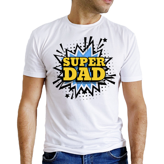 "Super dad" Moocha koszulka męska biały 